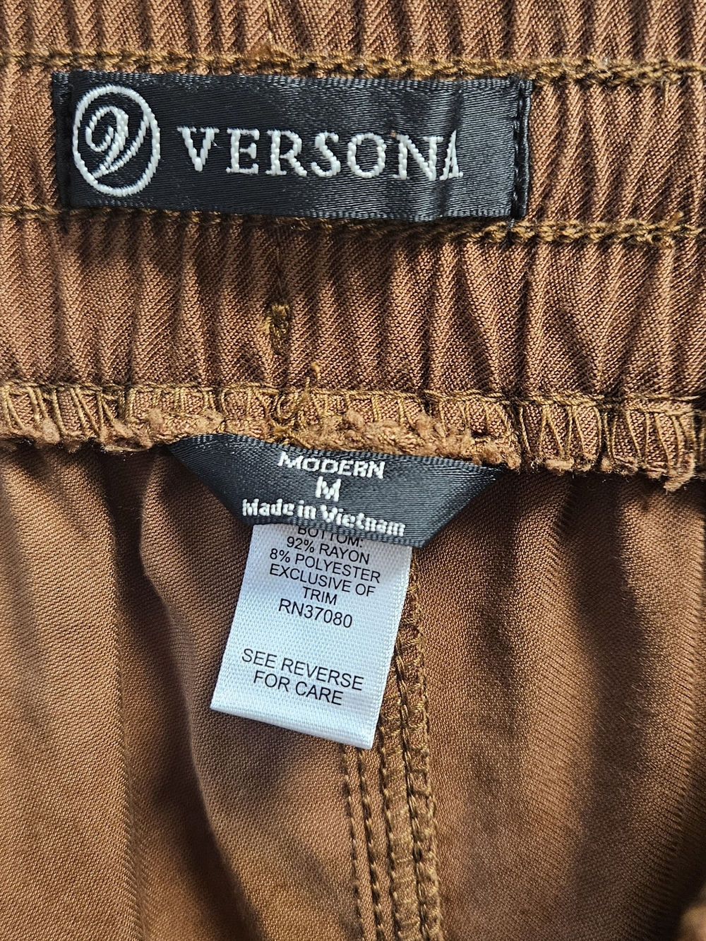 Women's Chinos in Cognac Brown. Casual Wear, Vacation, Movie Night, Fall, Farm - Picture 2 of 5